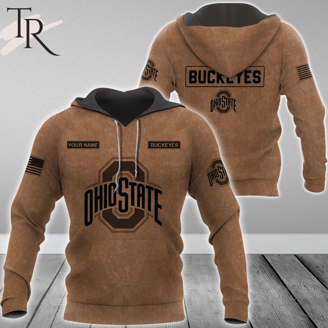 New 2025 Name NCAA Ohio State Buckeyes Salute To Service For Veterans Day Full Printed Custom Hoodie