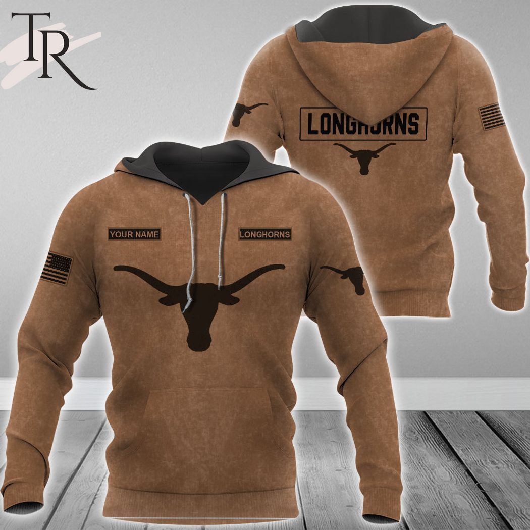 New 2025 Name NCAA Texas Longhorns Salute To Service For Veterans Day Full Printed Custom Hoodie