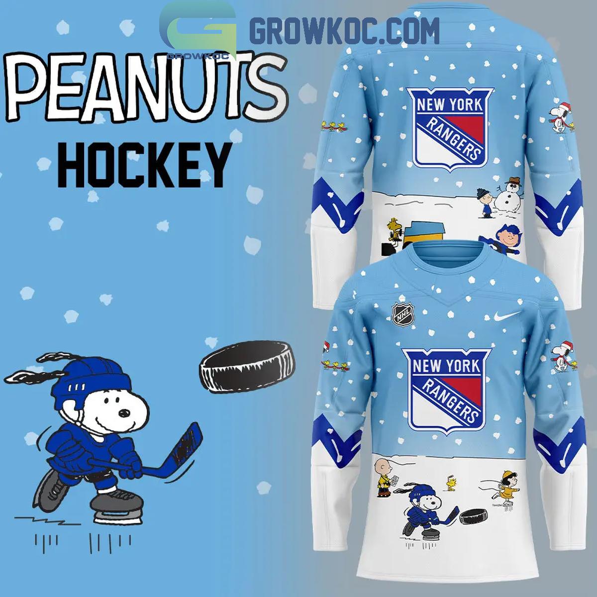 New 2025 New 2025 York Rangers Snoopy And His Peanuts Team 2024 Custom Hockey Jersey Fan Gift - All Over Printed