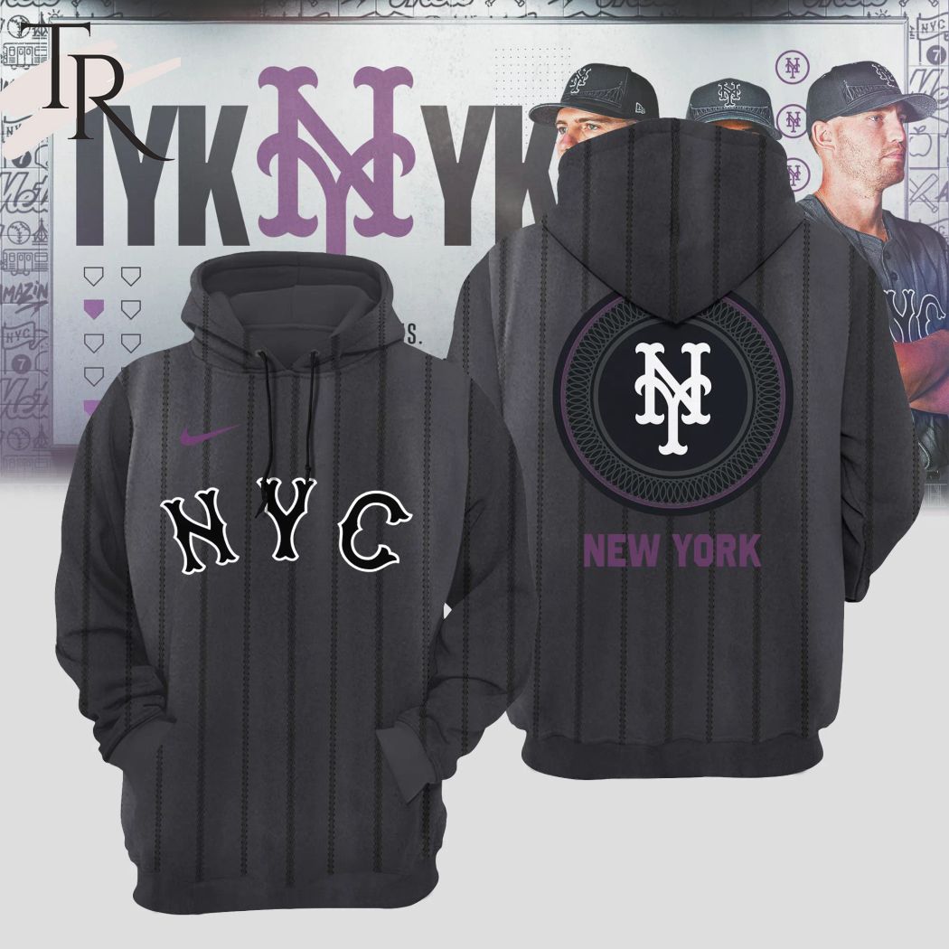 New 2025 New York Mets Charcoal 2024 City Connect Custom Hoodie