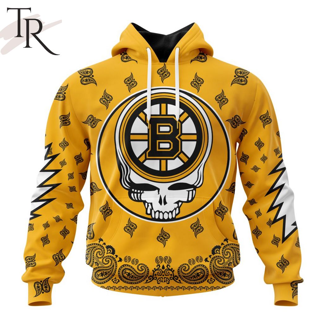New 2025 NHL Boston Bruins Special Grateful Dead Design Custom Hoodie