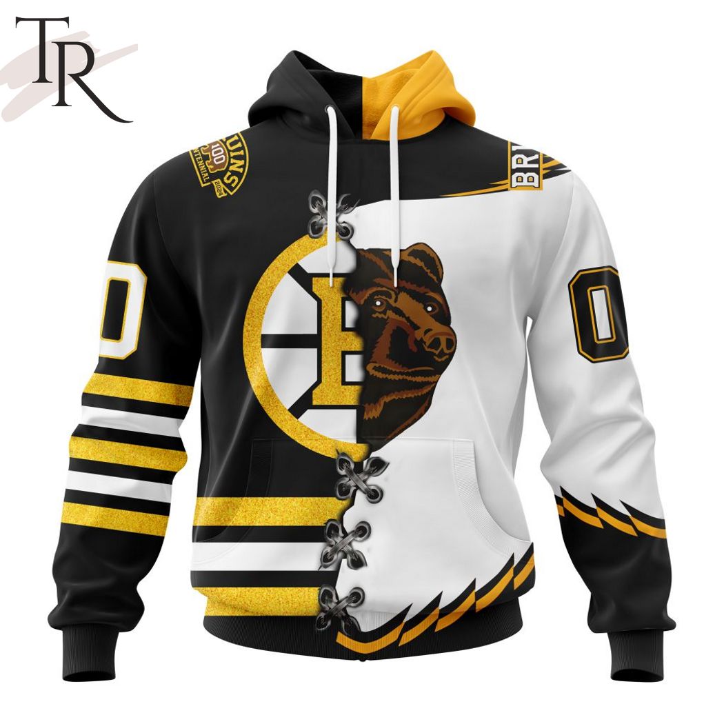 New 2025 NHL Boston Bruins Special Home Mix Reverse Retro Personalized Kits Custom Hoodie