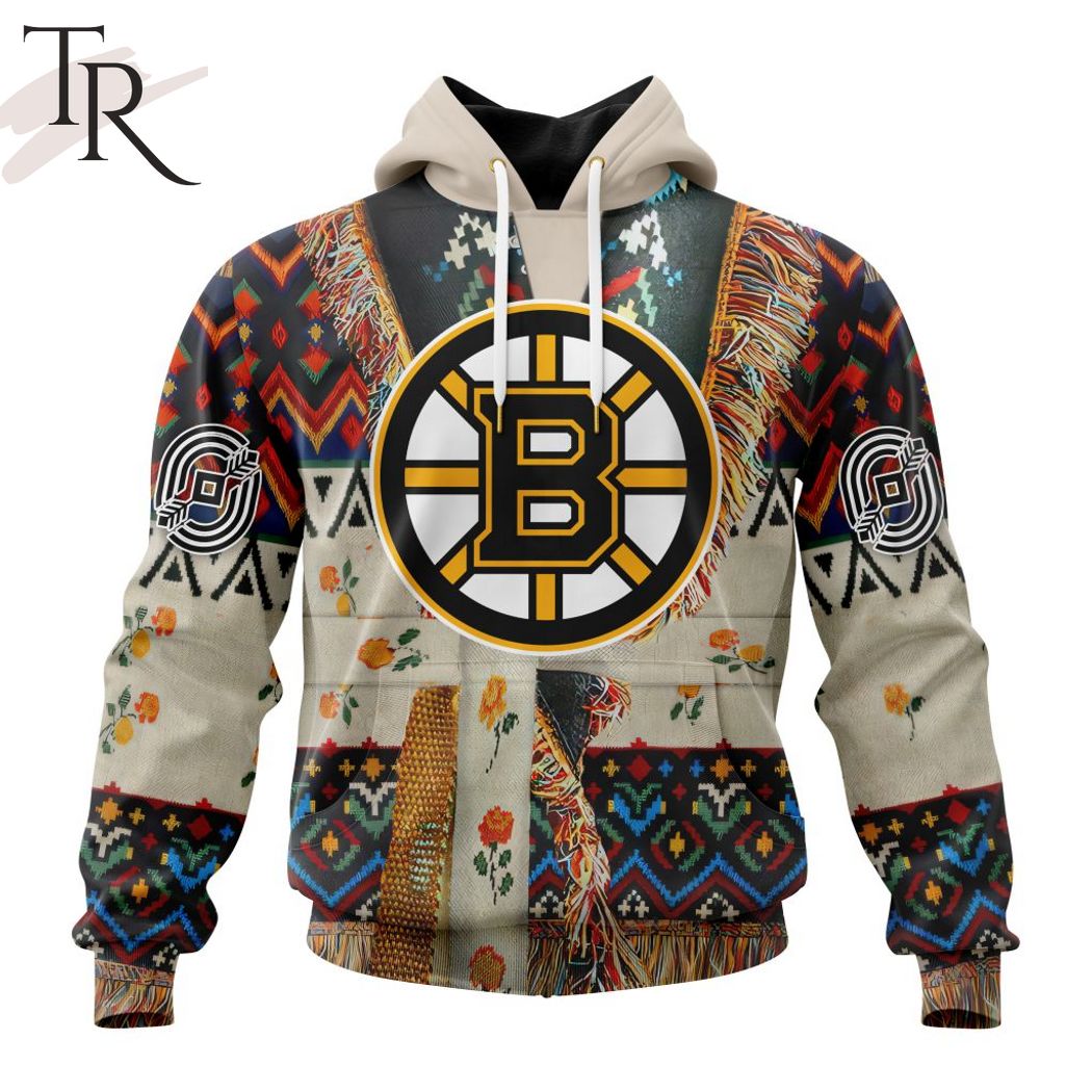 New 2025 NHL Boston Bruins Special Native Costume Design Custom Hoodie