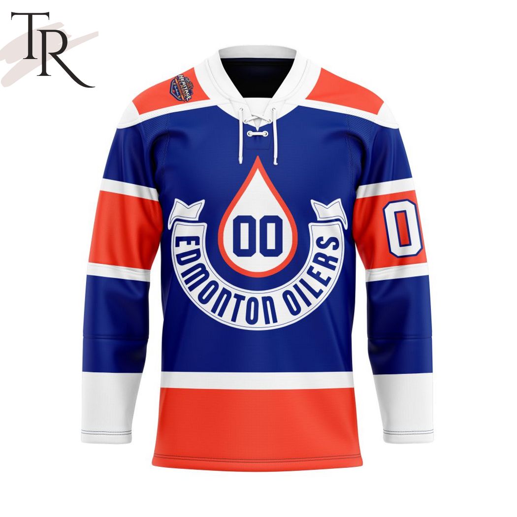 New 2025 NHL Edmonton Oilers Blue 2023 Heritage Classic Custom Hockey Jersey Fan Gift - All Over Printed