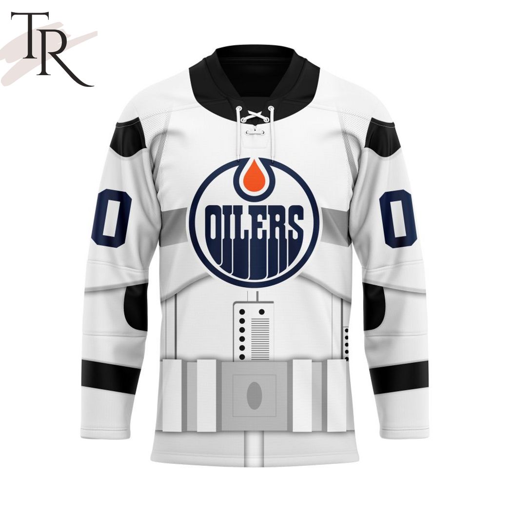 New 2025 NHL Edmonton Oilers Personalized Star Wars Stormtrooper Custom Hockey Jersey Fan Gift - All Over Printed