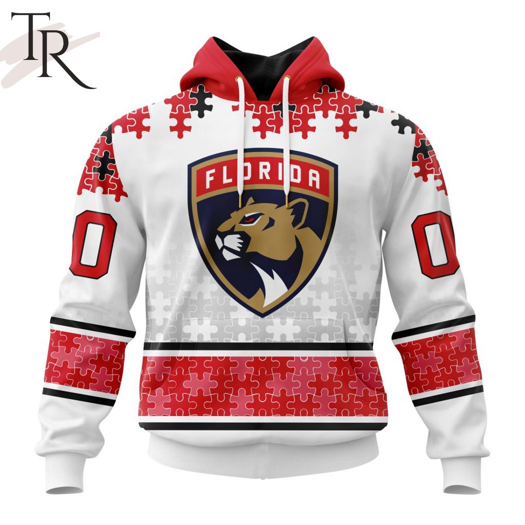New 2025 NHL Florida Panthers Special Autism Awareness Design With Home Jersey Style Custom Hoodie