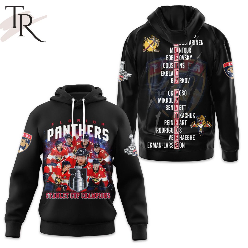 New 2025 NHL Florida Panthers Stanley Cup Champions Custom Hoodie - Black