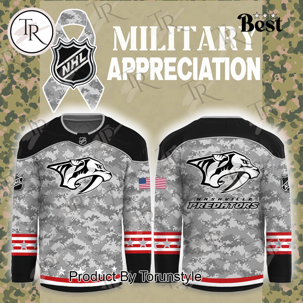 New 2025 NHL Nashville Predators Arctic Camo 2024 Salute to Service Club Custom Hockey Jersey Fan Gift - All Over Printed