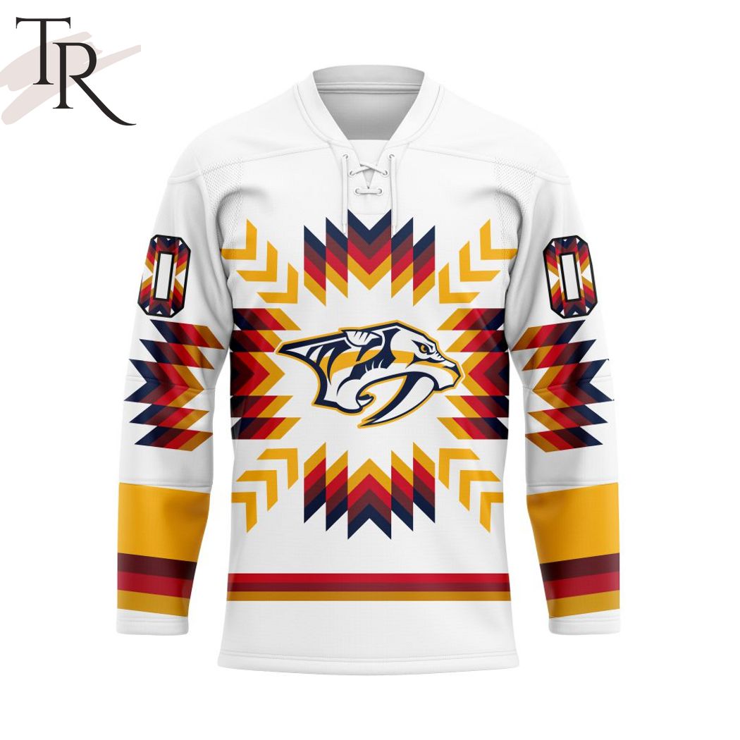 New 2025 NHL Nashville Predators Special Design With Native Pattern Custom Hockey Jersey Fan Gift - All Over Printed