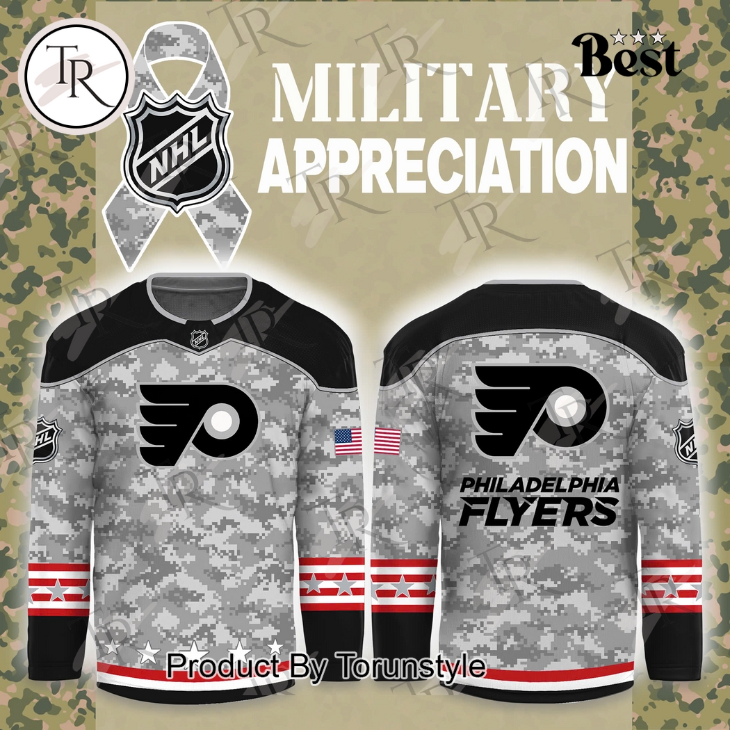 New 2025 NHL Philadelphia Flyers Arctic Camo 2024 Salute to Service Club Custom Hockey Jersey Fan Gift - All Over Printed