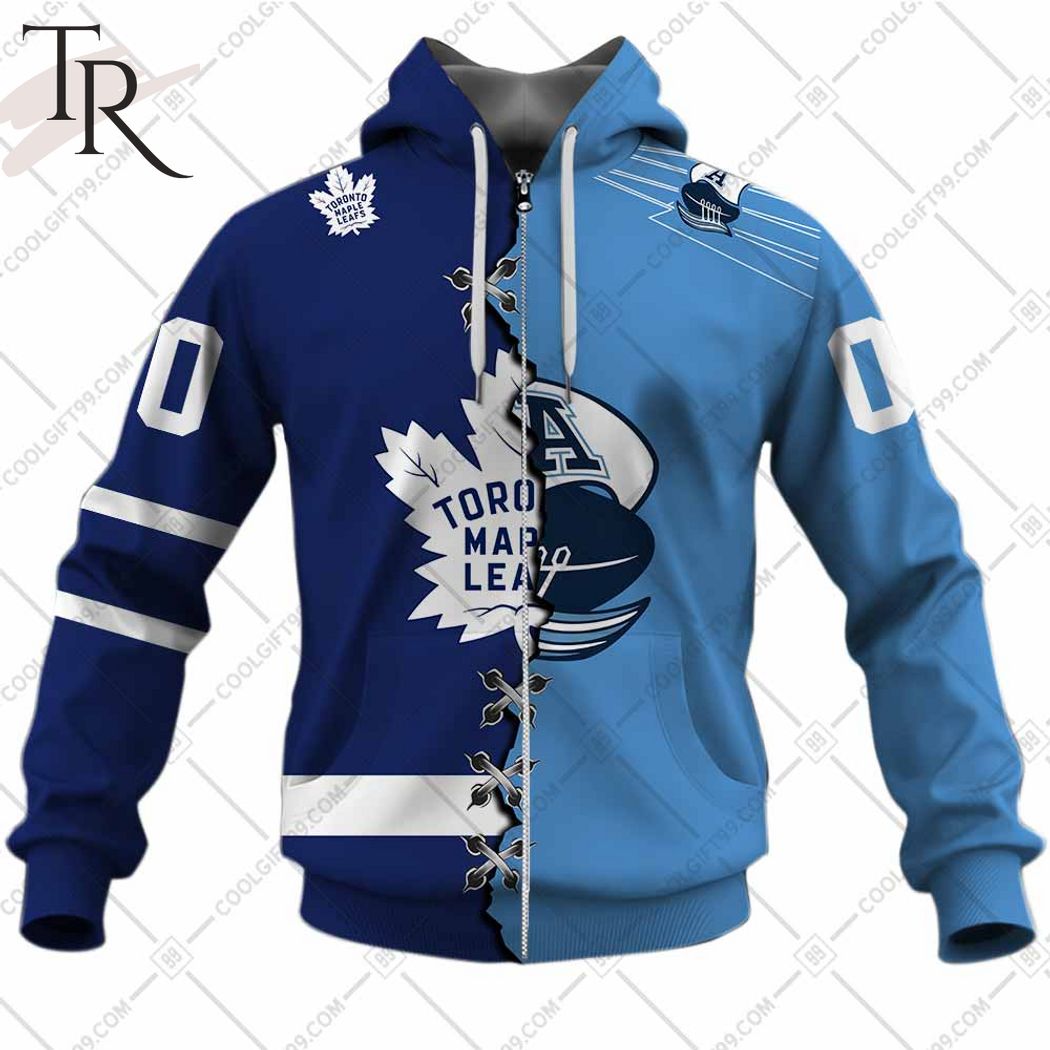 New 2025 NHL Toronto Maple Leafs Mix CFL Toronto Argonauts Custom Hoodie