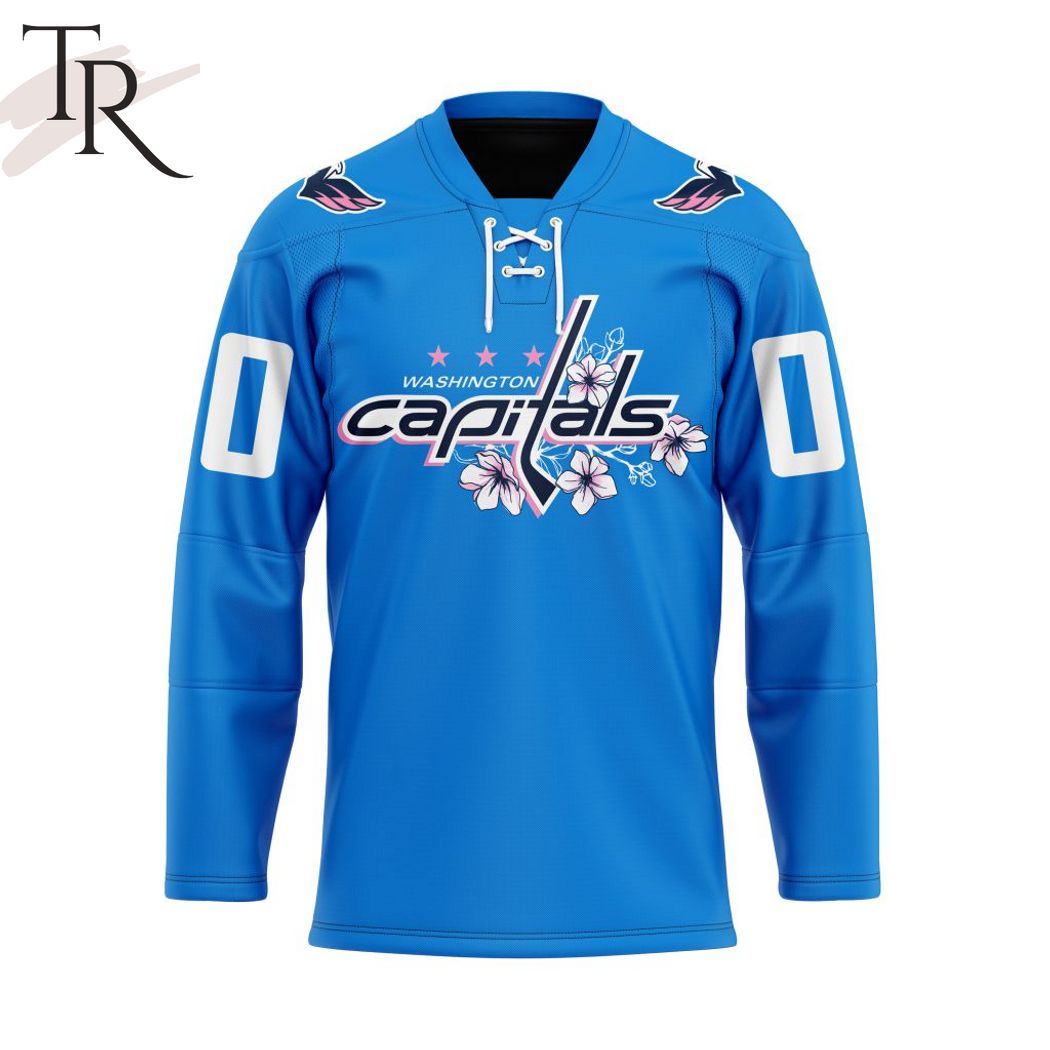 New 2025 NHL Washington Capitals Personalized 2024 Cherry Blossom Custom Hockey Jersey Fan Gift - All Over Printed