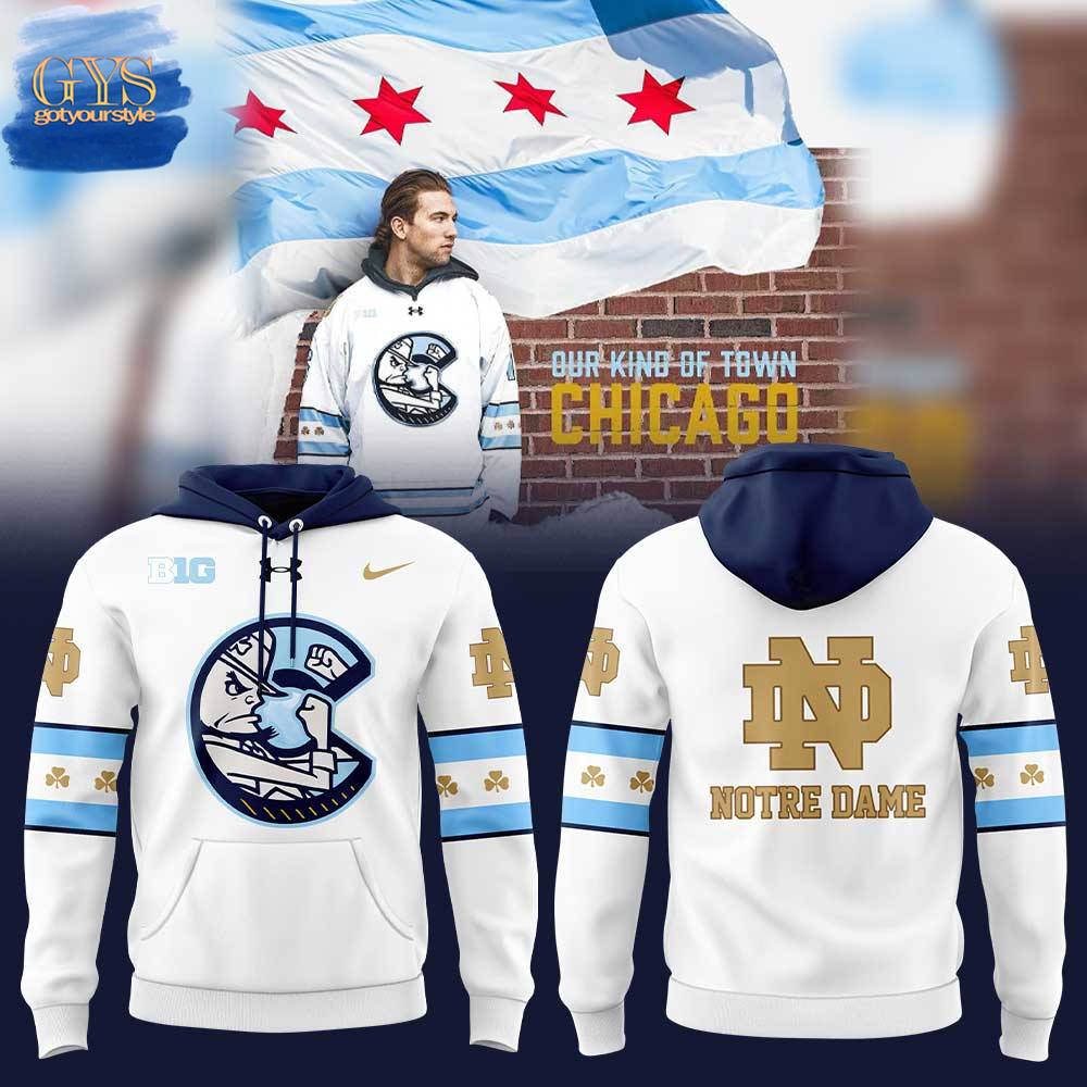 New 2025 Notre Dame Hockey Frozen Confines Uniform Custom Hoodie