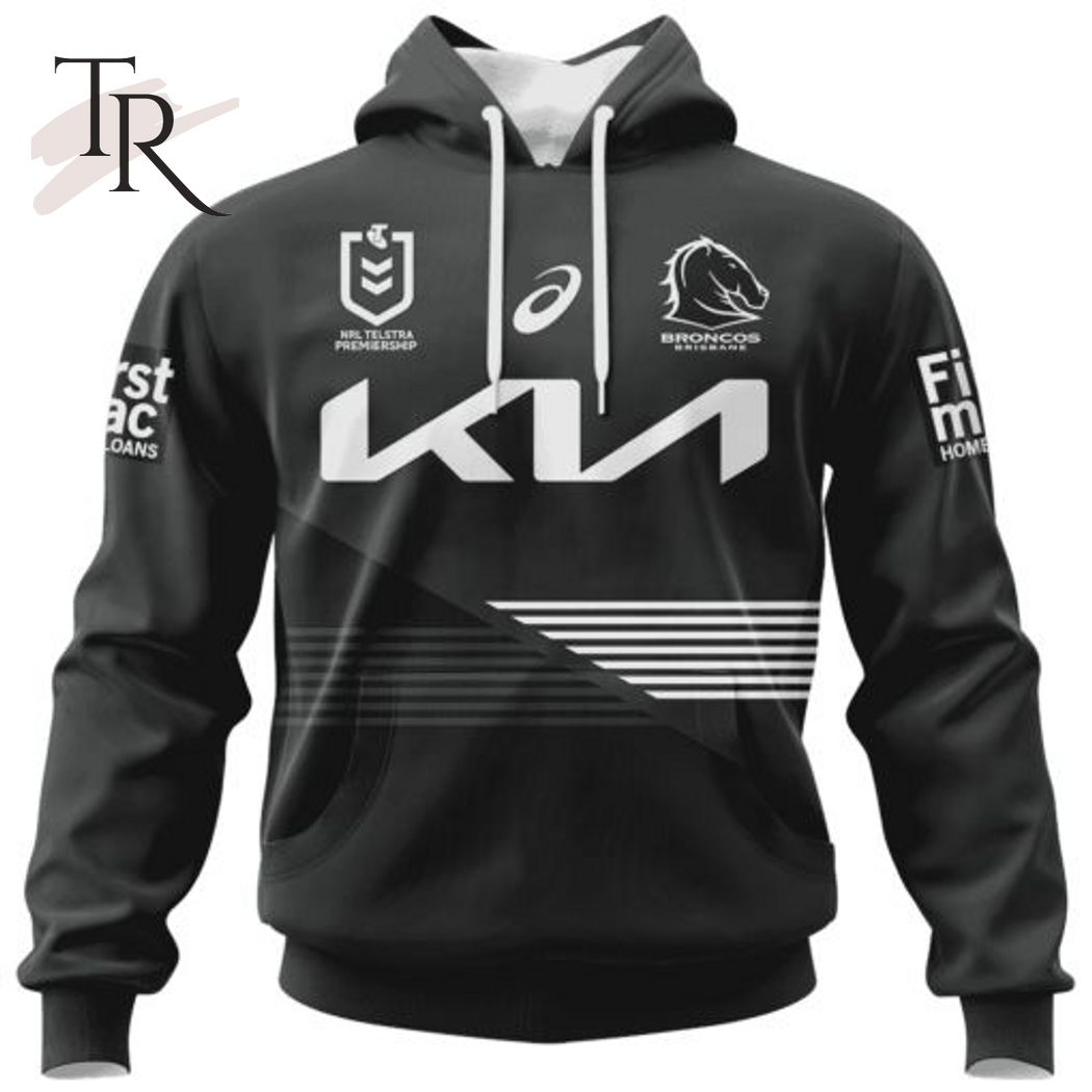 New 2025 NRL Brisbane Broncos Special Black And White Design Custom Hoodie