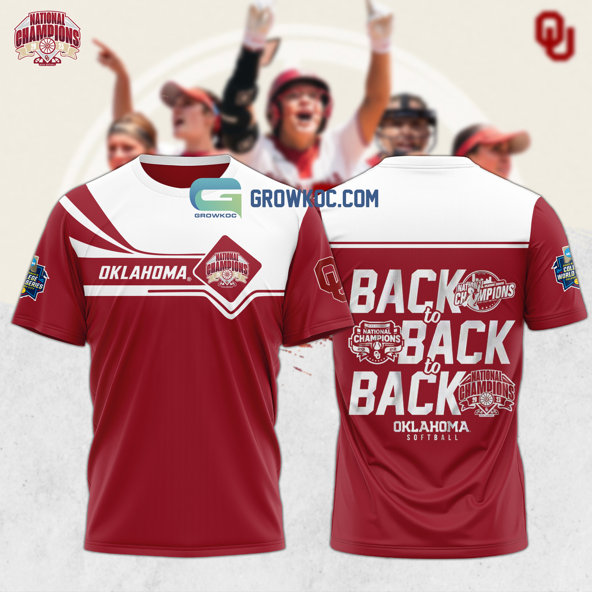 New 2025 Oklahoma Sooners Back To Back To Back National Champions Softball Custom Hoodie T Shirt