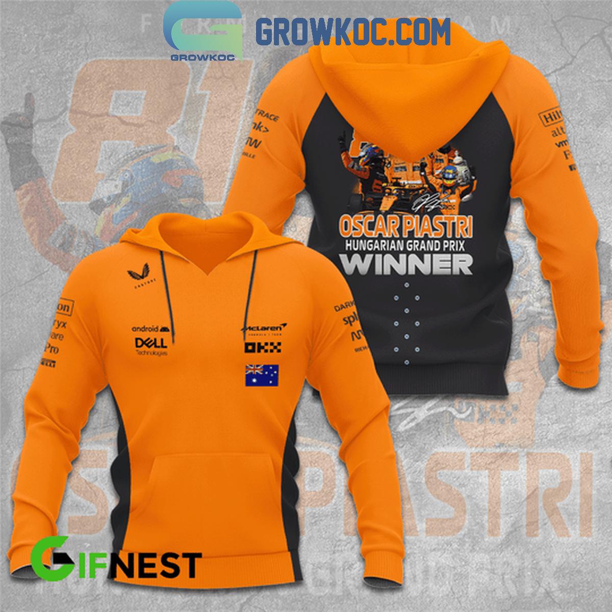 New 2025 Oscar Piastri McLaren F1 Team Hungarian Grand Prix 2024 Winner Custom Hoodie T-Shirt