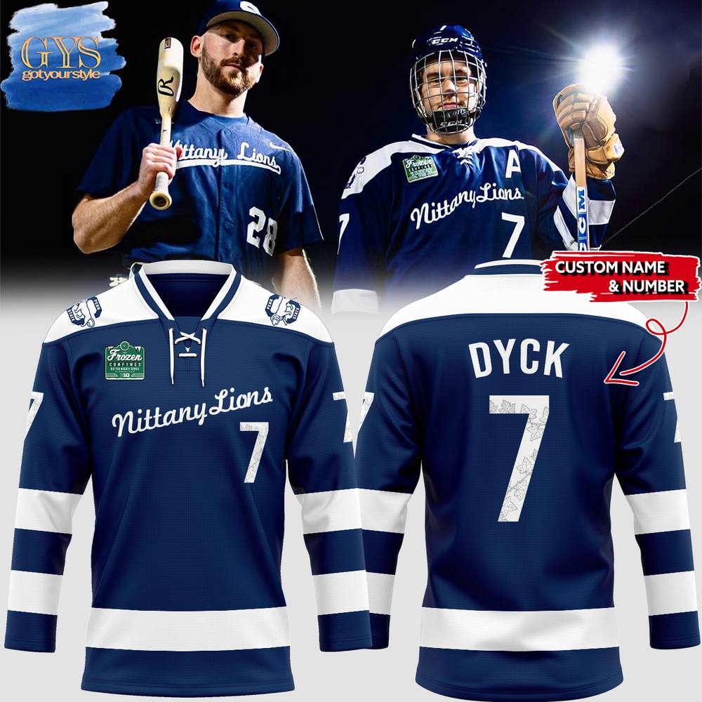 New 2025 Penn State Nittany Lions x Chicago Cubs Custom Hockey Jersey Fan Gift - All Over Printed