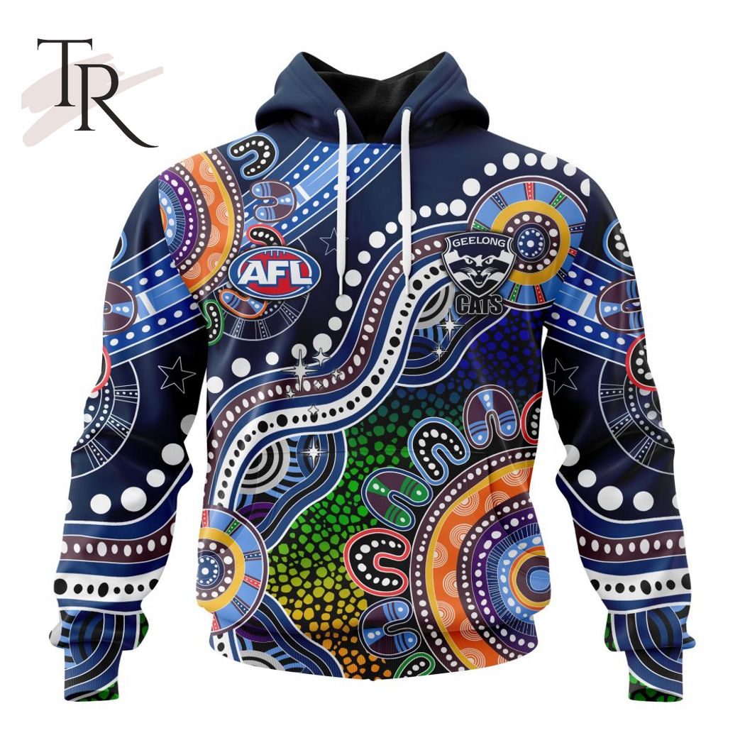 New 2025 Personalized AFL Geelong Cats Special Indigenous Design Custom Hoodie 3D
