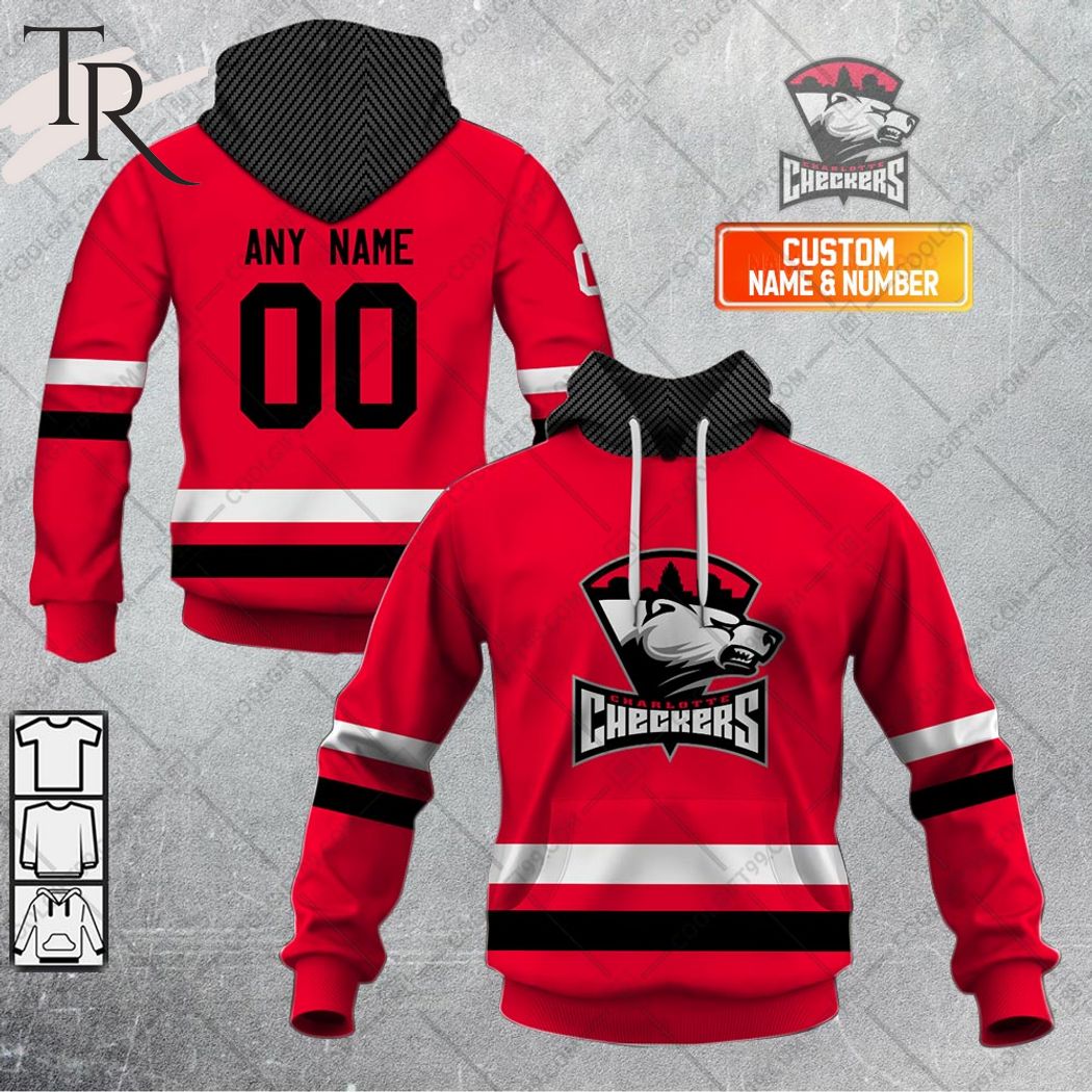 New 2025 Personalized AHL Charlotte Checkers Color Jersey Style Custom Hoodie