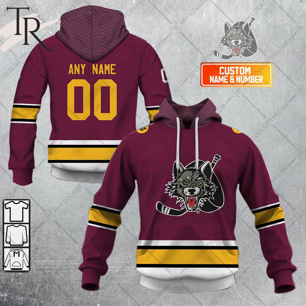 New 2025 Personalized AHL Chicago Wolves Color Jersey Style Custom Hoodie
