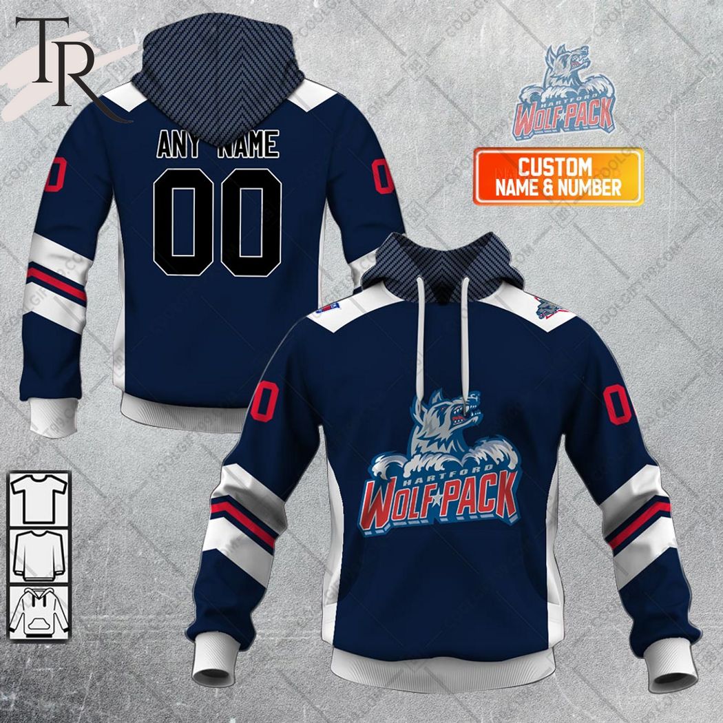 New 2025 Personalized AHL Hartford Wolf Pack Color Jersey Style Custom Hoodie