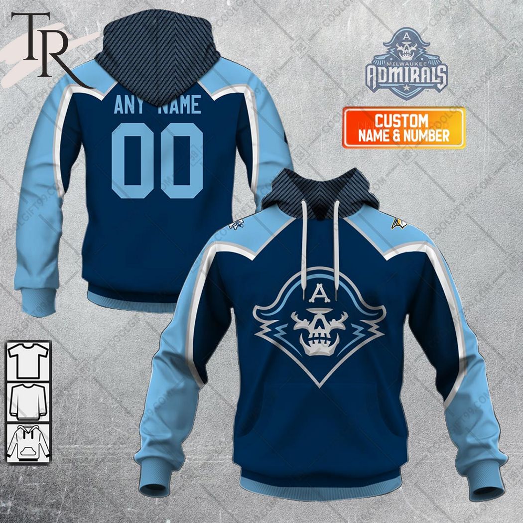 New 2025 Personalized AHL Milwaukee Admirals Color Jersey Style Custom Hoodie