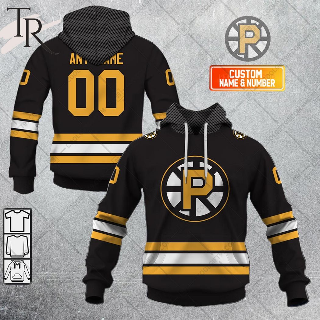 New 2025 Personalized AHL Providence Bruins Color Jersey Style Custom Hoodie
