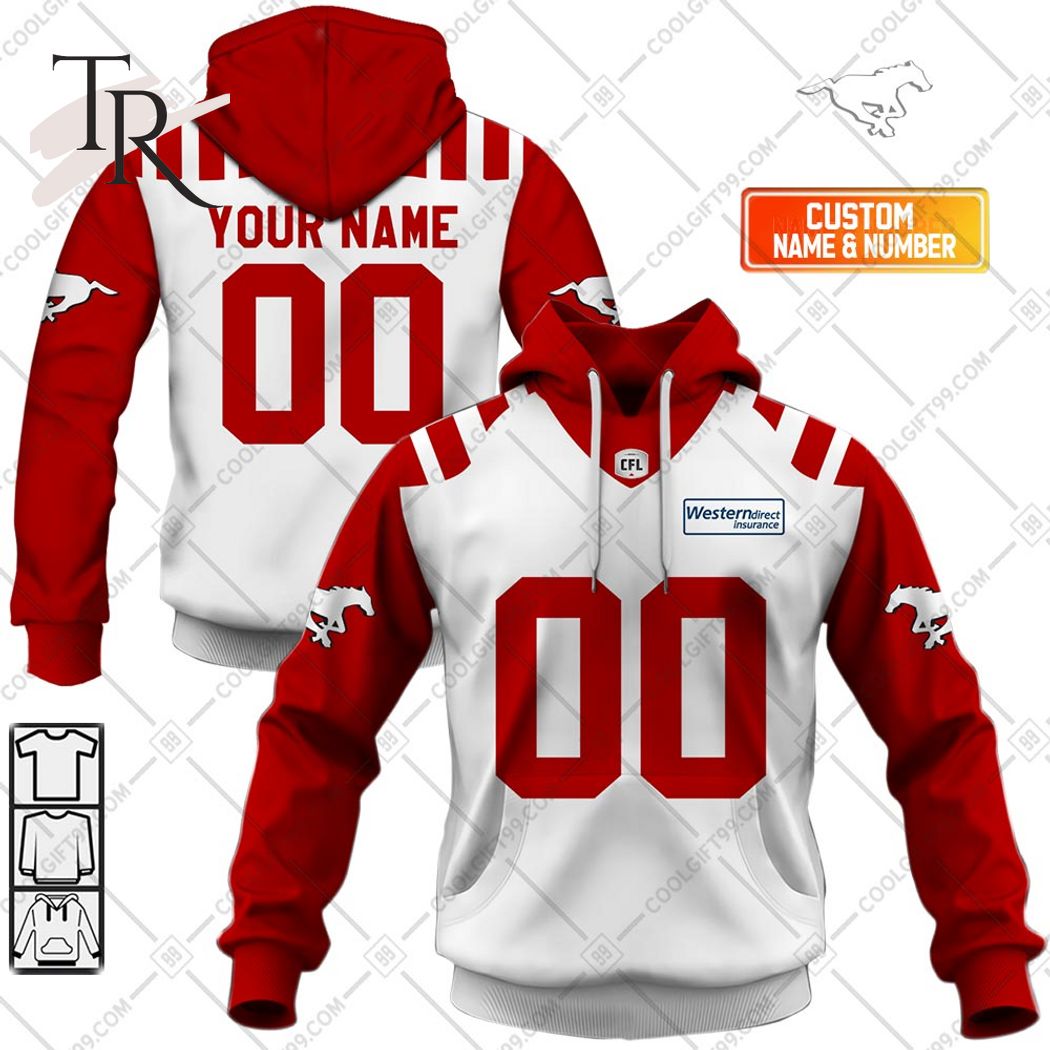 New 2025 Personalized CFL Calgary Stampeders Away Jersey Style Custom Hoodie