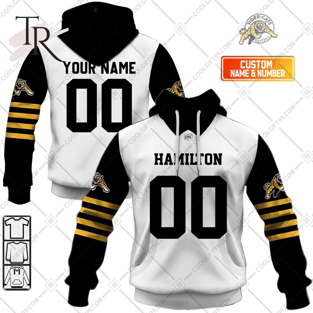 New 2025 Personalized CFL Hamilton Tiger Cats Away Jersey Style Custom Hoodie