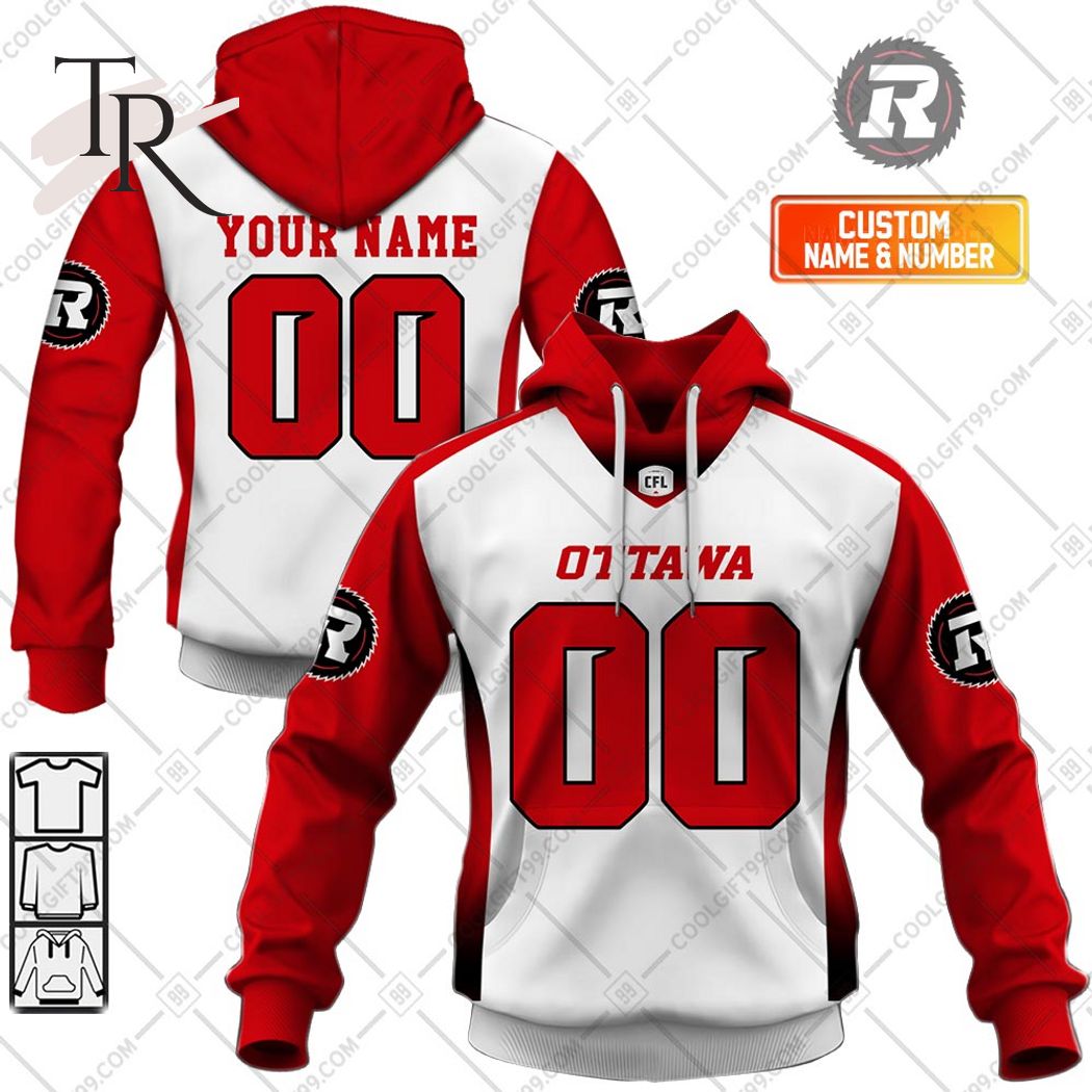 New 2025 Personalized CFL Ottawa Redblacks Away Jersey Style Custom Hoodie