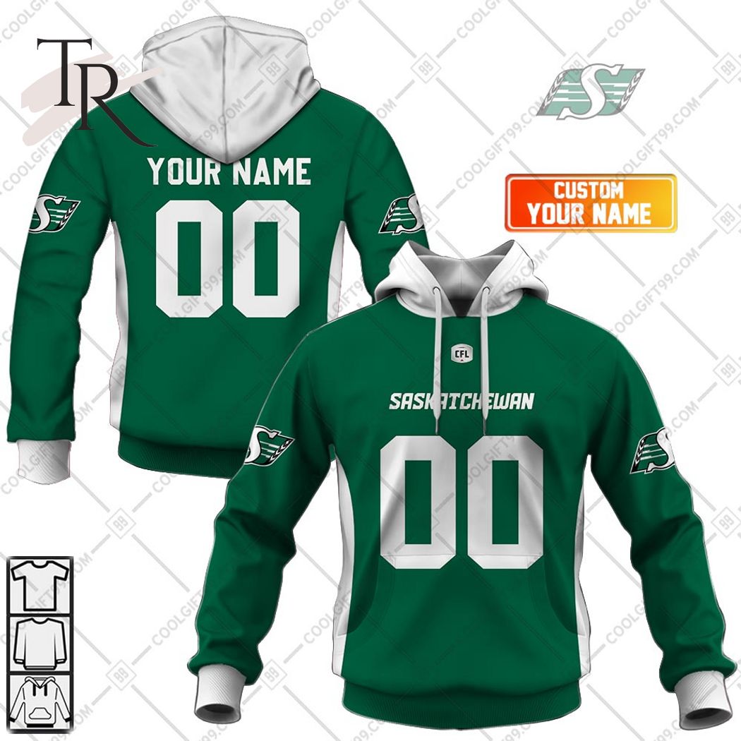 New 2025 Personalized CFL Saskatchewan Roughriders Home Jersey Style Custom Hoodie