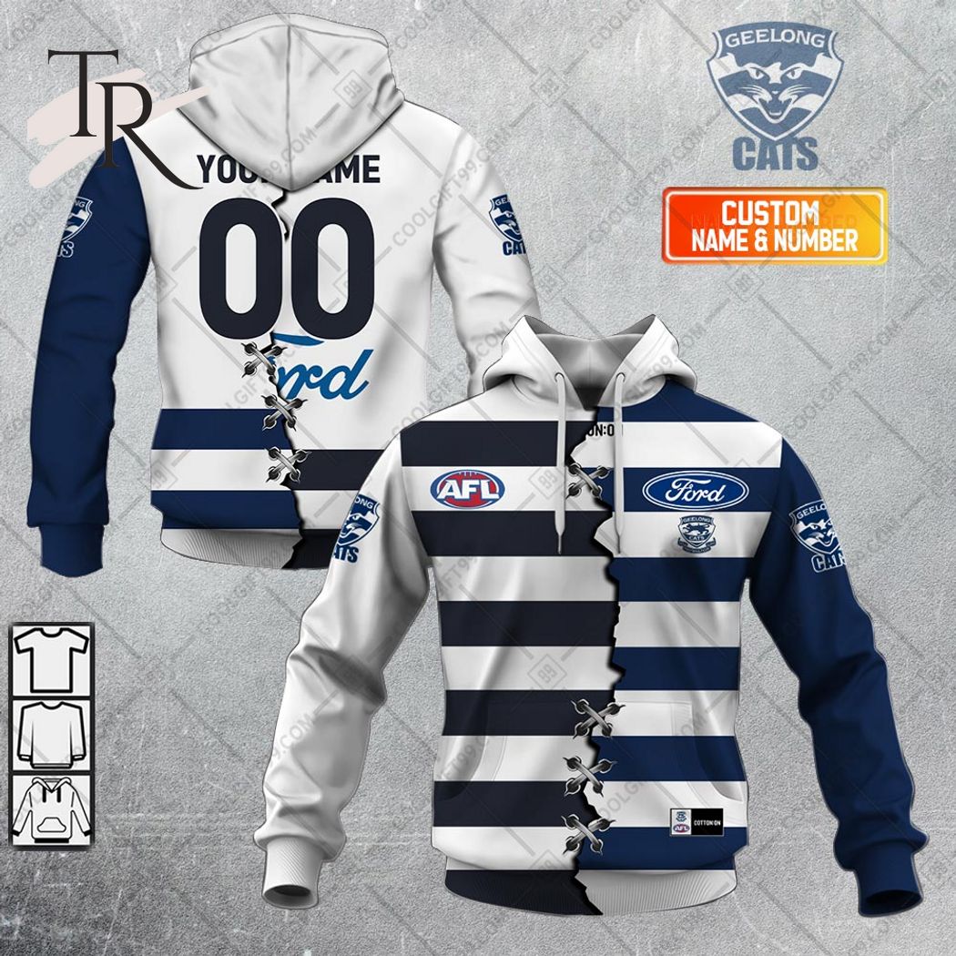 New 2025 Personalized Guernsey Mix V2 AFL Geelong Cats Custom Hoodie 3D