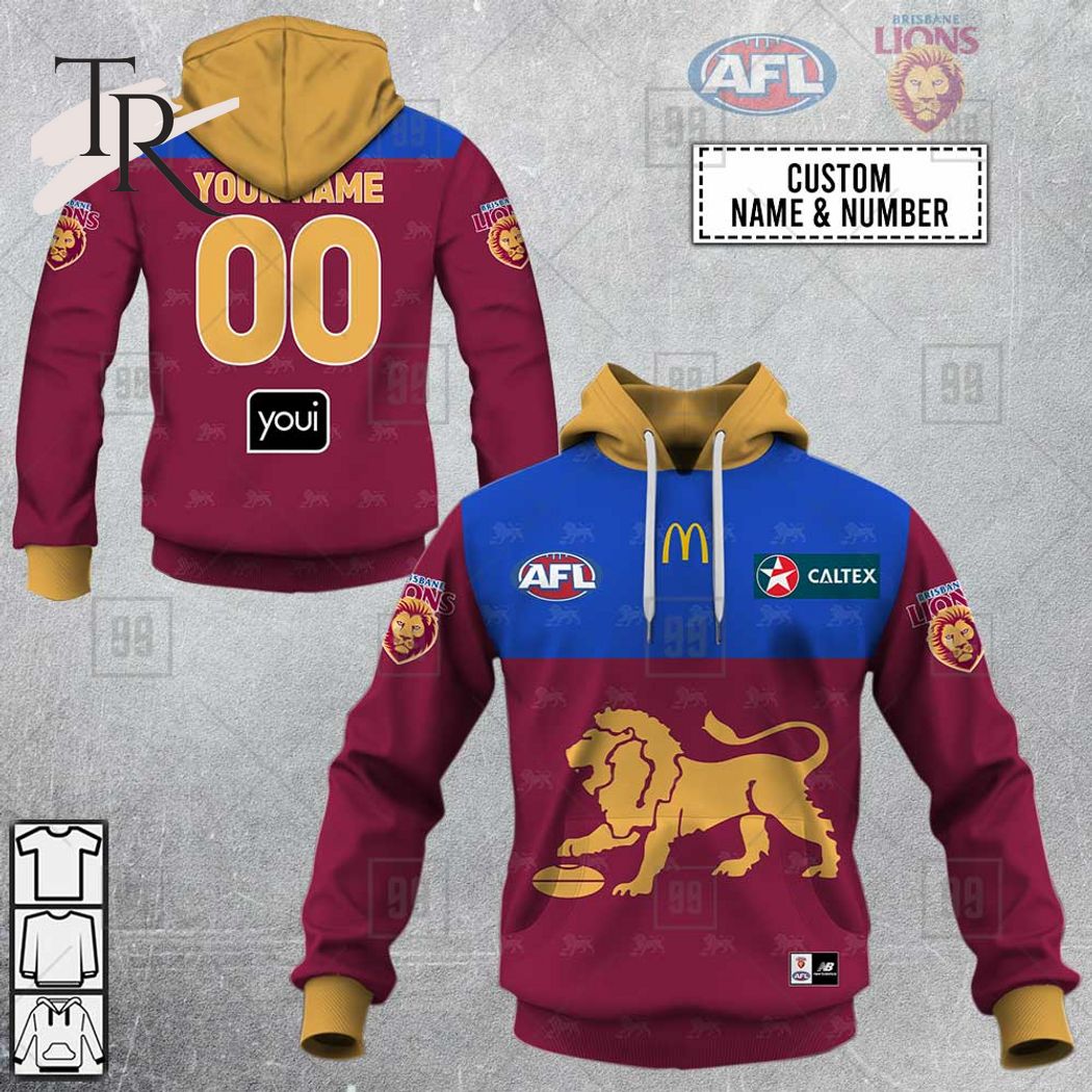 New 2025 Personalized Home Guernsey 2023 AFL Brisbane Lions Custom Hoodie