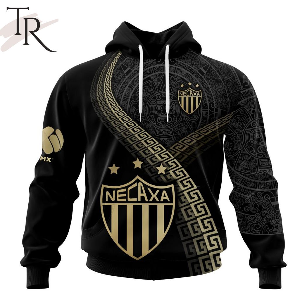 New 2025 Personalized LIGA MX Club Necaxa Special Black And Gold Design Custom Hoodie