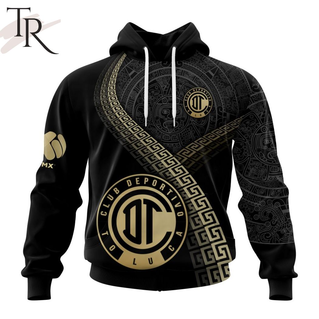 New 2025 Personalized LIGA MX Deportivo Toluca Special Black And Gold Design Custom Hoodie