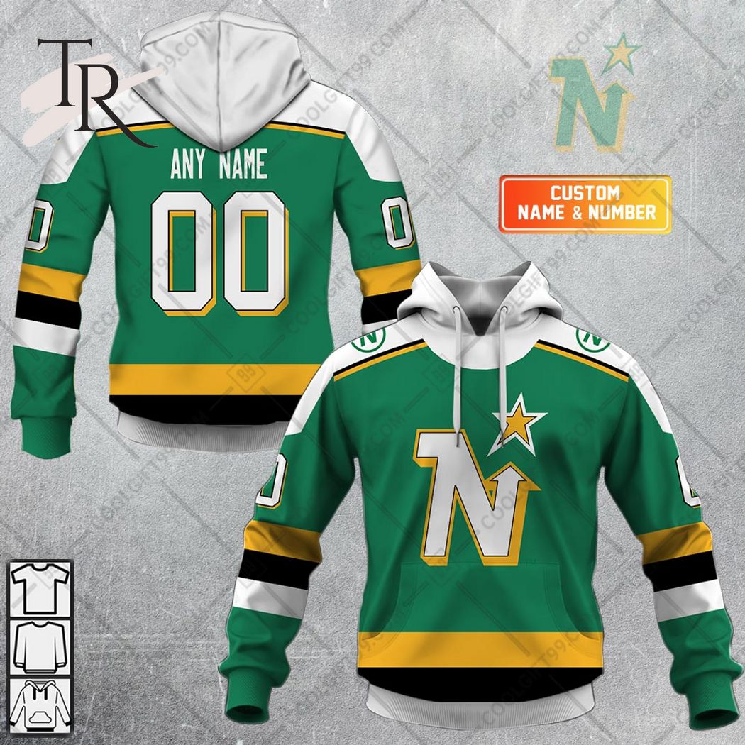 New 2025 Personalized NHL Minnesota North Stars Jersey Style Custom Hoodie