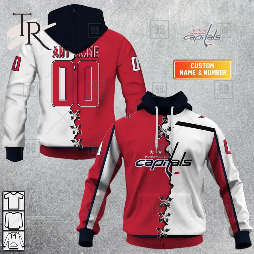 New 2025 Personalized NHL Washington Capitals Mix Jersey 2023 Style Custom Hoodie