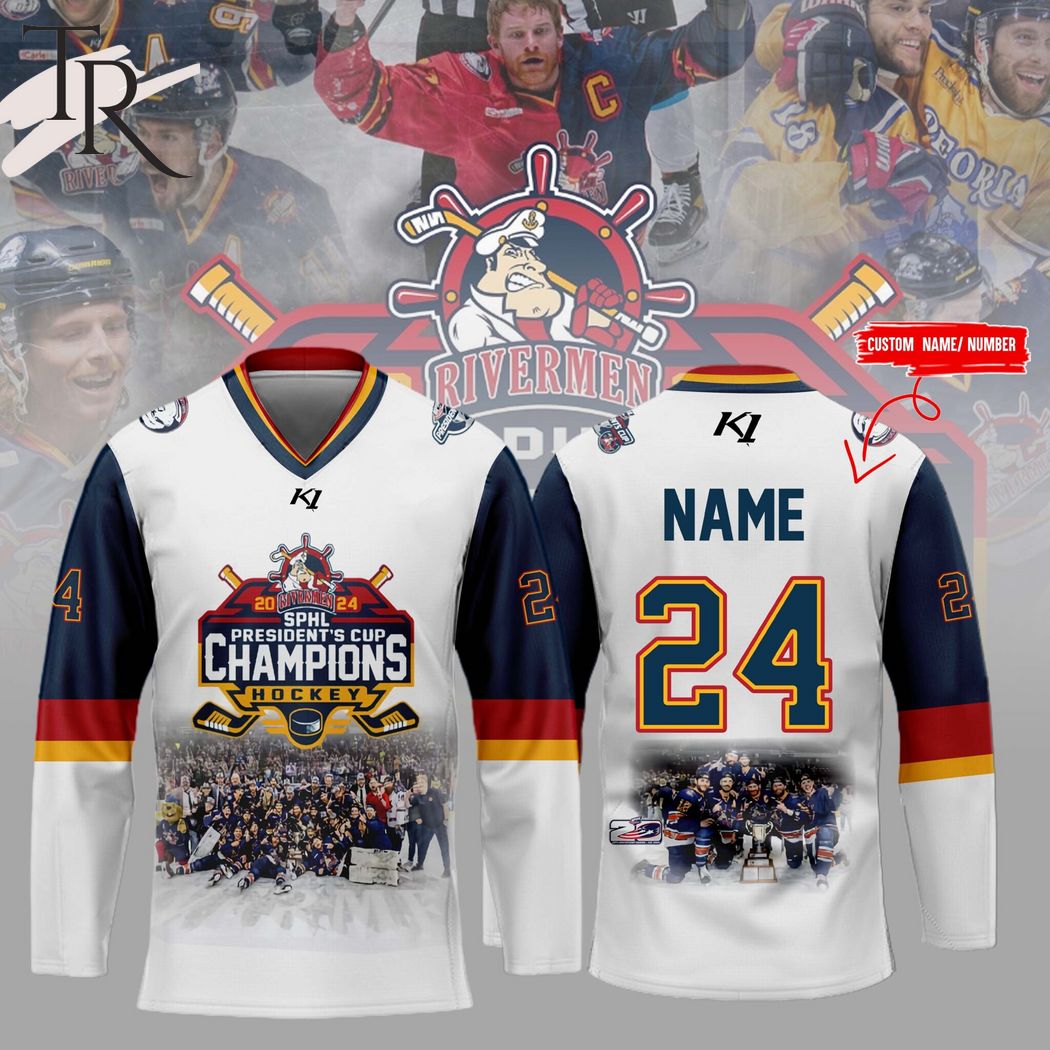 New 2025 Personalized Peoria Rivermen 2024 SPHL President's Cup Champions Custom Hockey Jersey Fan Gift - All Over Printed