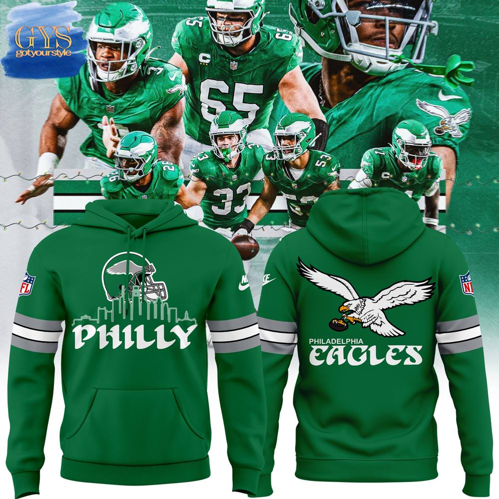 New 2025 Philadelphia Eagles Kelly Green Threads Custom Hoodie