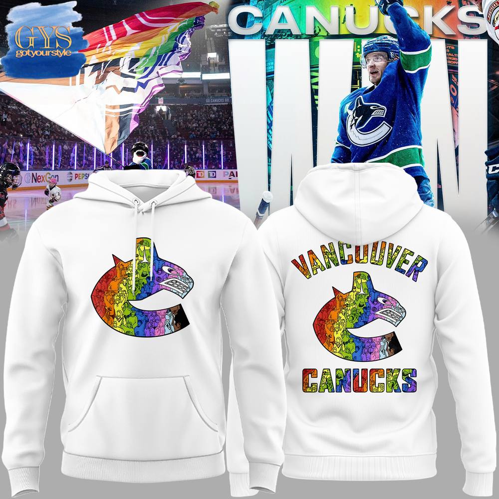 New 2025 Pride Night 2025 Vancouver Canucks White Custom Hoodie