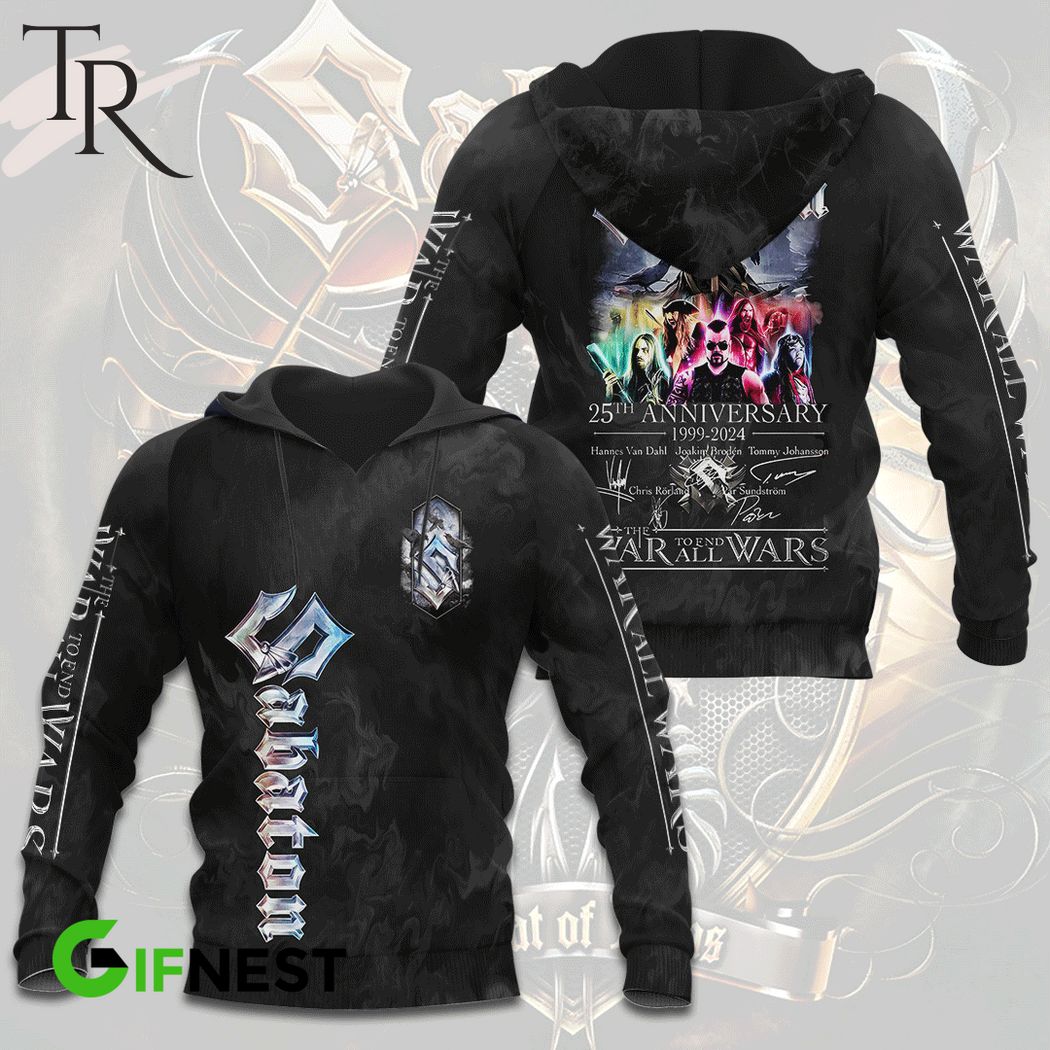 New 2025 Sabaton 25th Anniversary 1999 - 2024 The War To End All Wars 3D Custom Hoodie