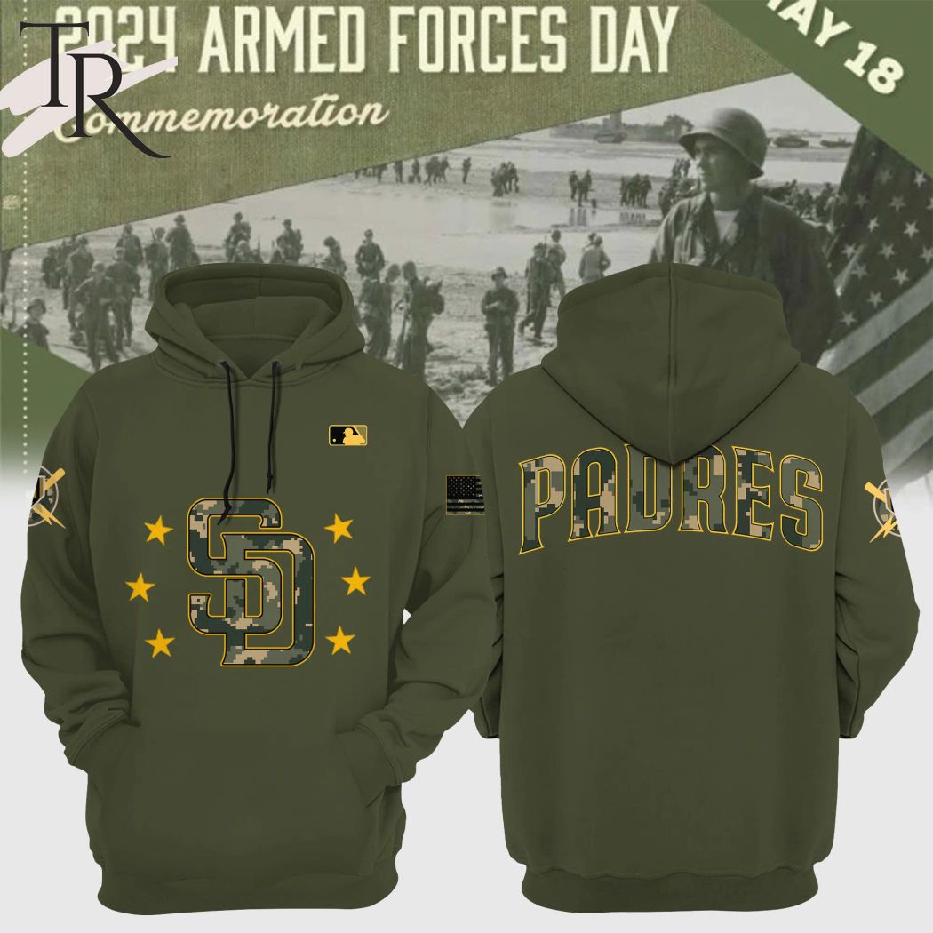 New 2025 San Diego Padres 2024 Armed Forces Day Custom Hoodie