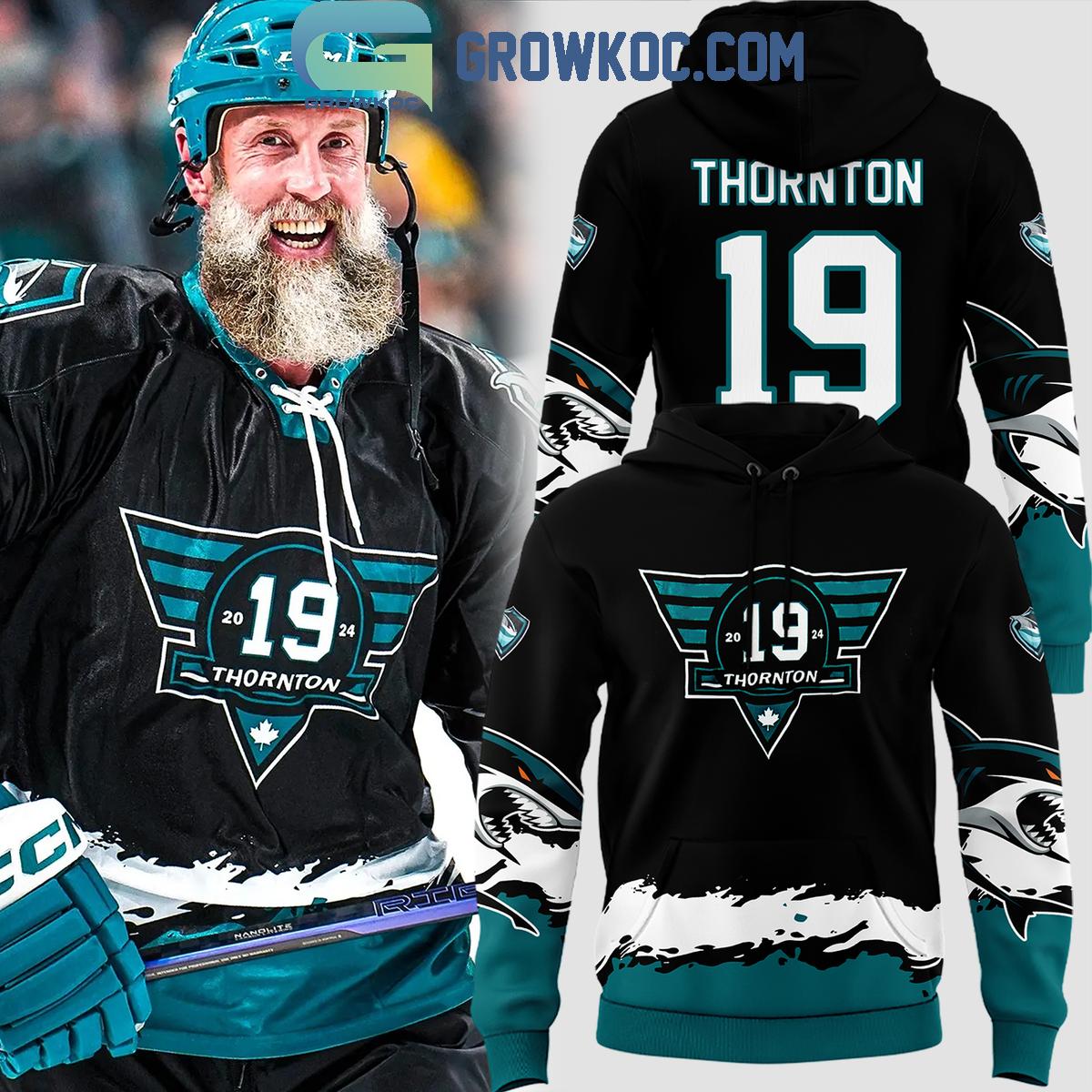 New 2025 San Jose Sharks Joe Thornton #19 Custom Hoodie T-Shirt
