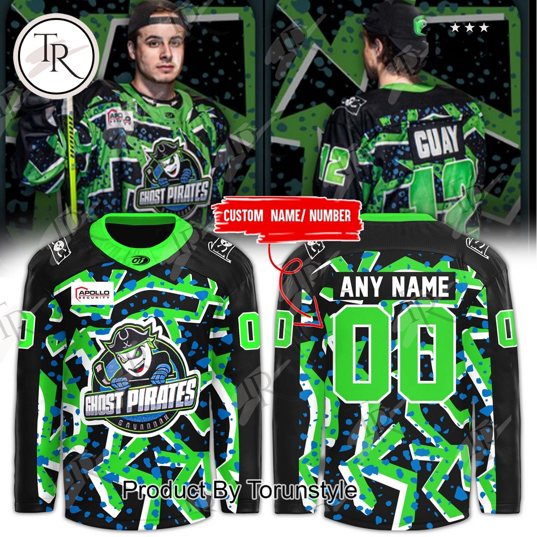 New 2025 Savannah Ghost Pirates Our Retro Night 2025 Name Custom Hockey Jersey Fan Gift - All Over Printed