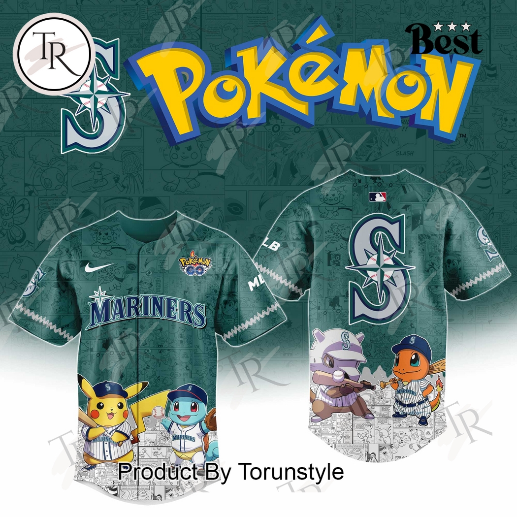 New 2025 Seattle Mariners Pokemon Go Special Baseball Custom Jersey Fan Gift