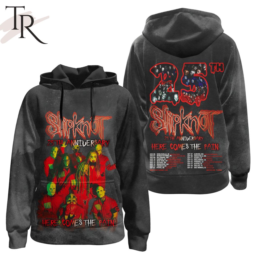 New 2025 Slipknot 25th Anniversary Here Comes The Pain Custom Hoodie