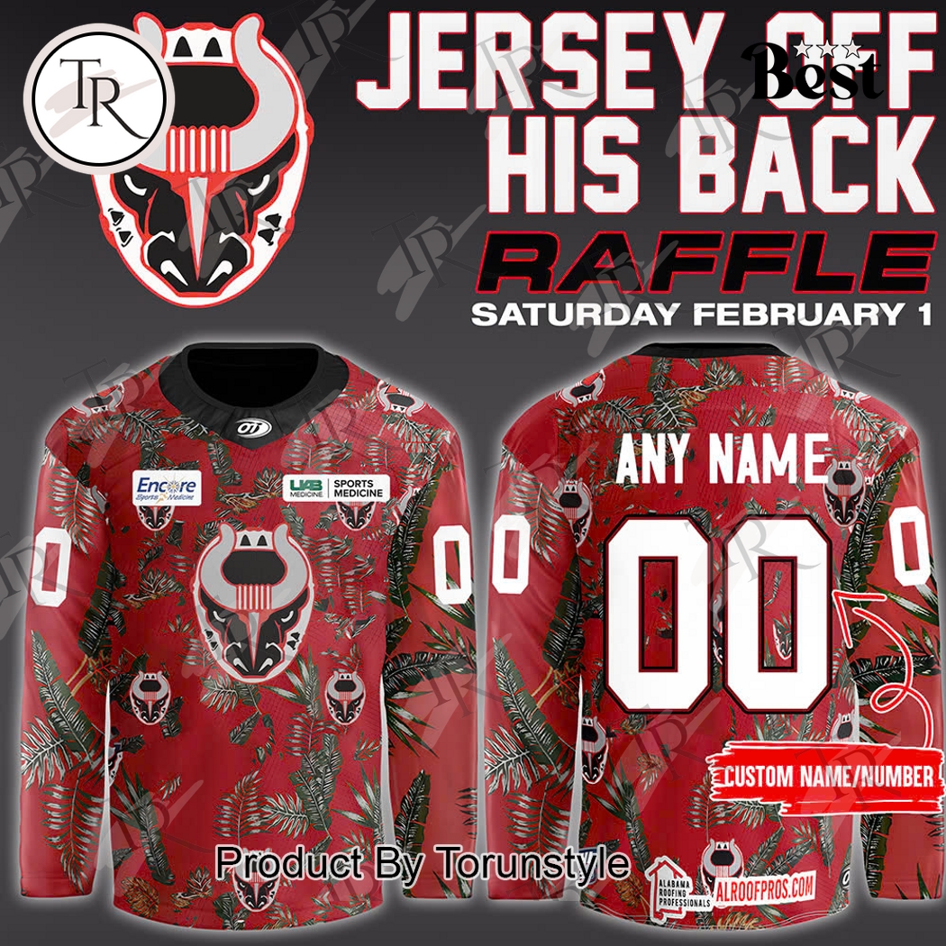 New 2025 Special Birmingham Bulls Custom Hockey Jersey Fan Gift Off His Back Raffles 2025 Name Custom Hockey Jersey Fan Gift - All Over Printed