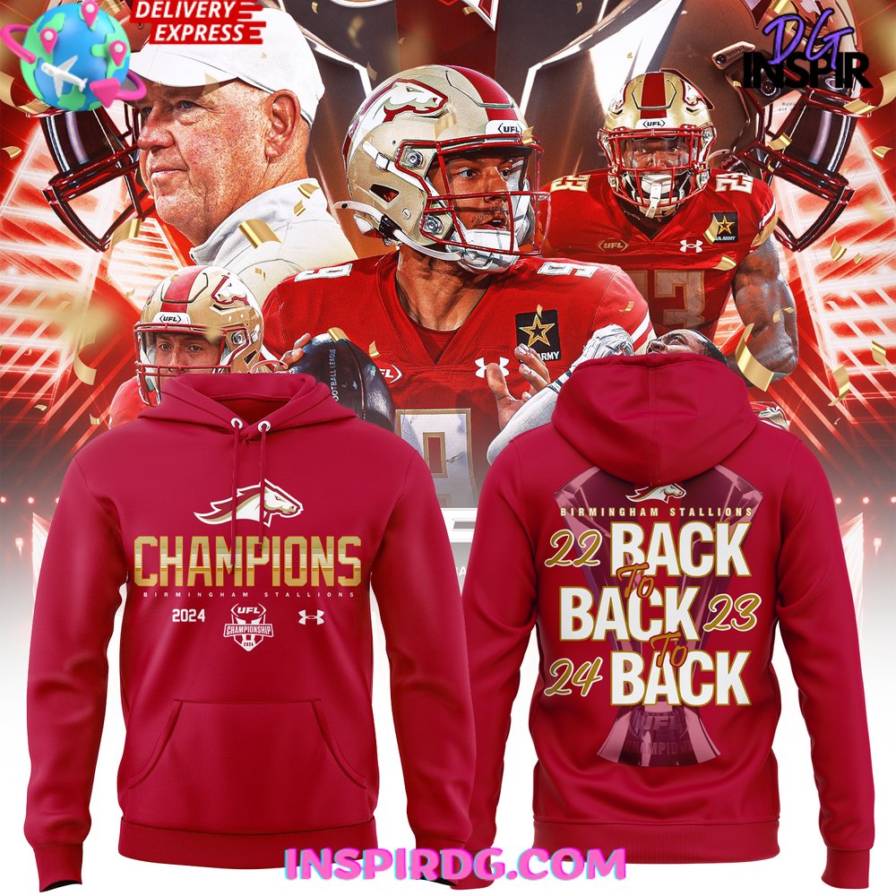 New 2025 Special Birmingham Stallions UFL Champions 2024 Custom Hoodie