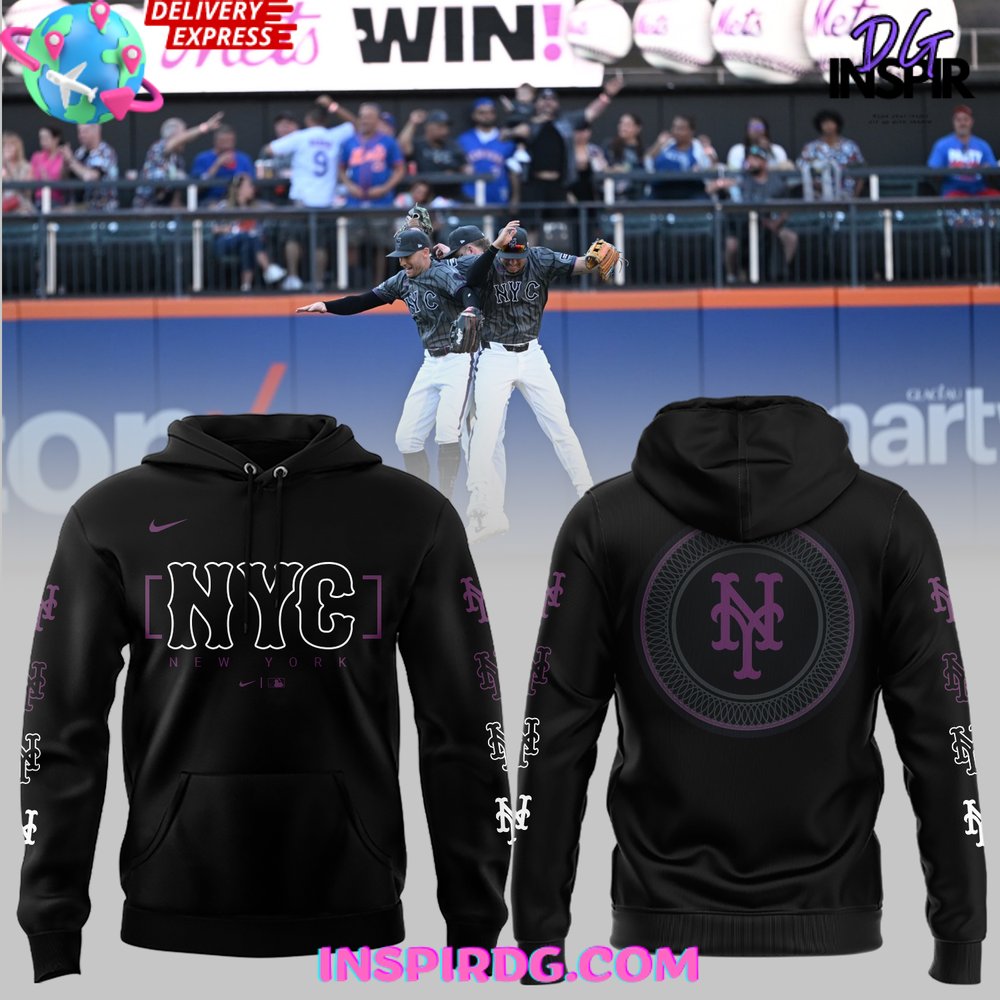 New 2025 Special City Connect New York Mets Black Custom Hoodie