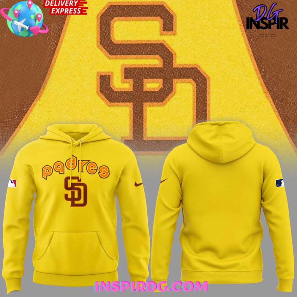 New 2025 Special San Diego Padres Yellow Team Custom Hoodie